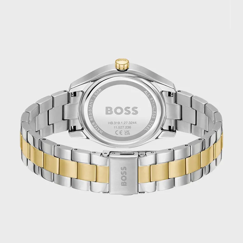Hugo Boss Runner Grey Dial Two-tone Men's Watch- 1514144